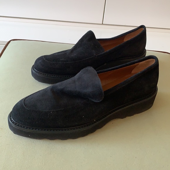 Aquatalia Black Kelsey Weatherproof Suede Loafer - Picture 3 of 10